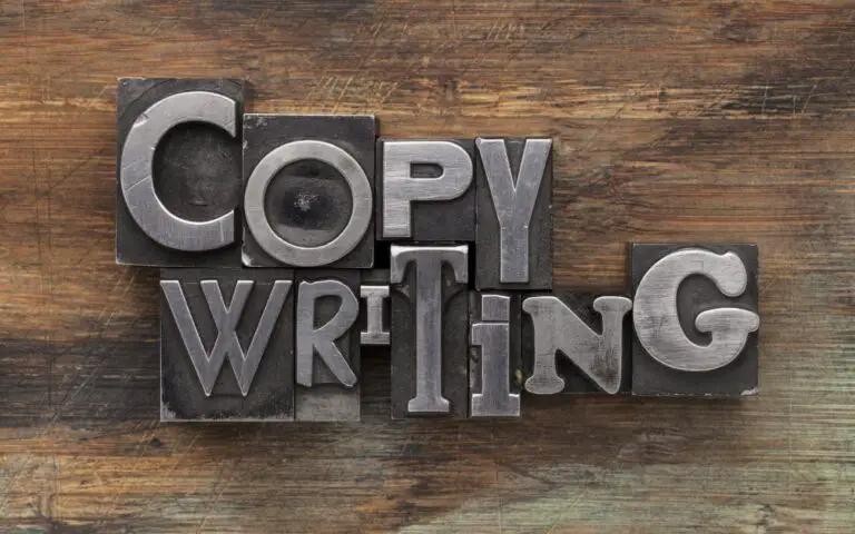 copywriting in metal type blocks