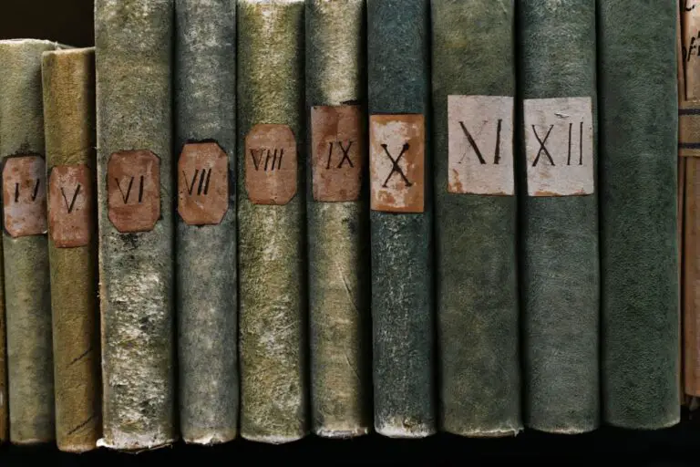 old books with roman numerals