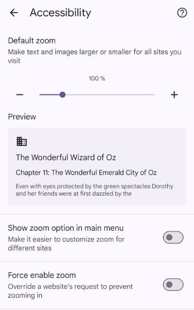 mobile chrome zoom