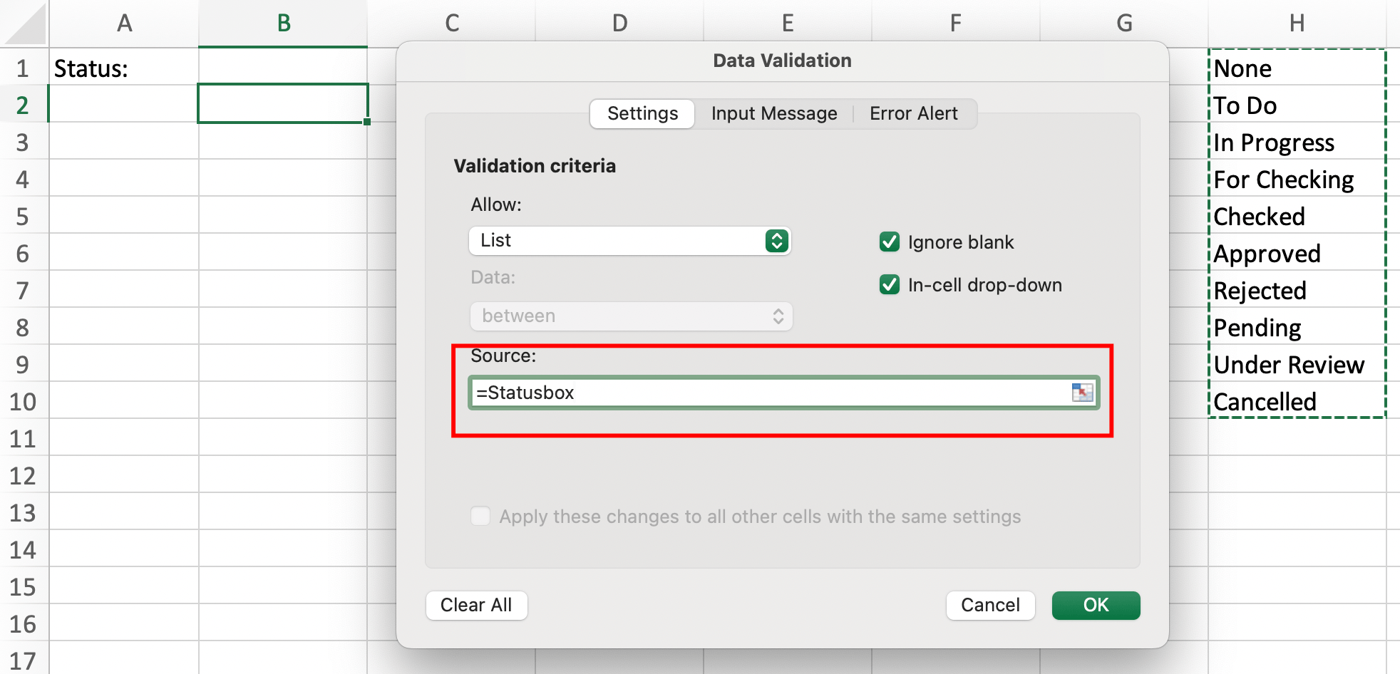 How to Make a Drop Down List in Excel and Google Sheets 8
